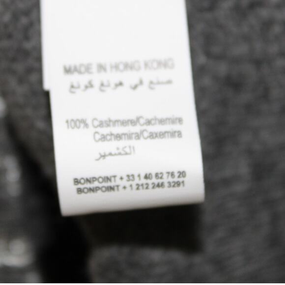 NWT Bonpoint Cashmere Long Sleeve Button Front Gray Cardigan Sweater Silver Dot - Picture 7 of 8